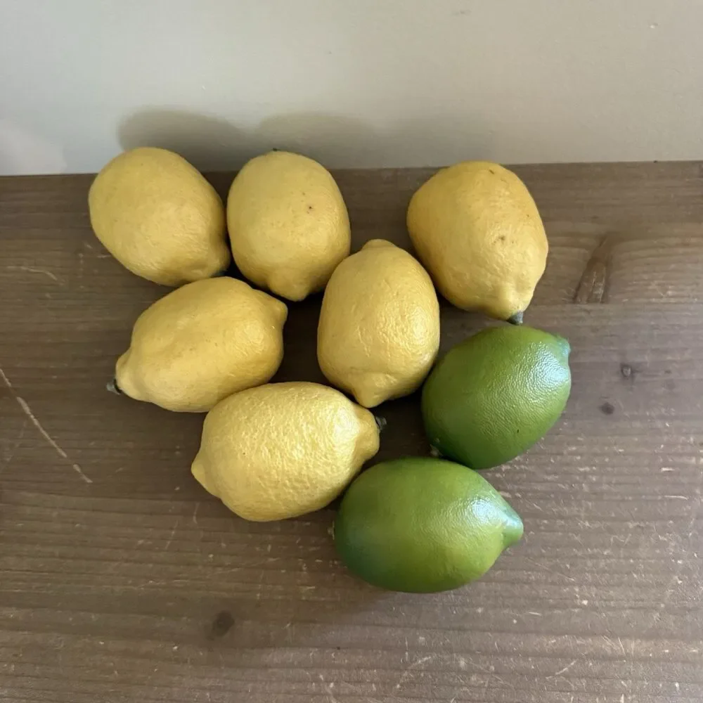 Pottery Barn Faux Lemons And Limes , Set of 6 Lemons & 2 Limes